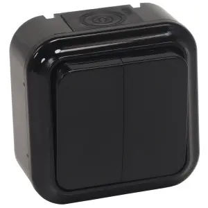 Выключатель откр.установки 2-кл черный Пралеска Беларусь IP54