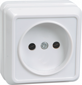 Розетка о/у 1-мест б/з белая Октава IEK