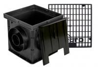 Лоток пластиковый (дождеприемник)  200х200мм в сборе с решеткой