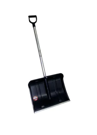 Лопата снегоуборочная 500х375 пластик с алюм черенком Снеговик