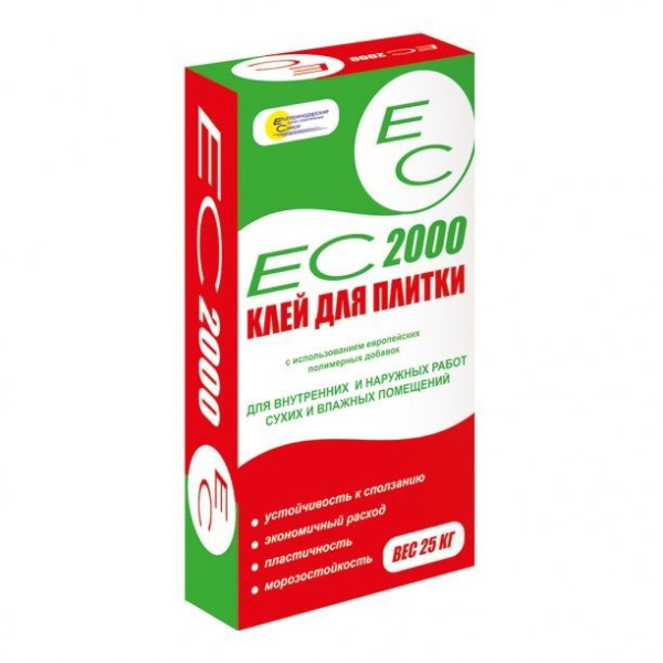 Клей для плитки 25кг 2000 ЕС