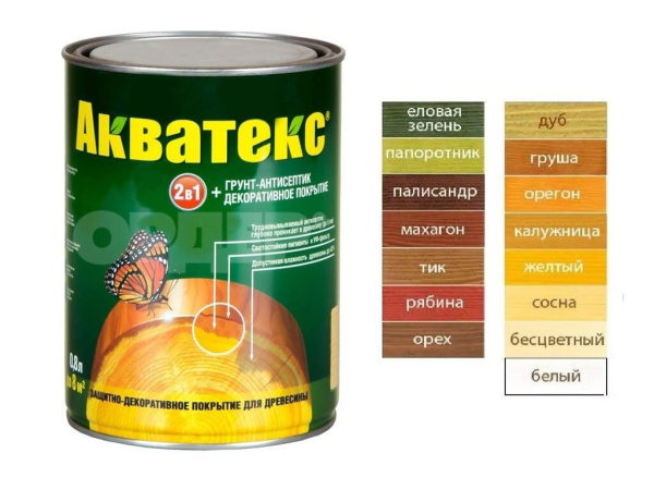 Пропитка Рогнеда Акватекс по дереву тик 0,8л