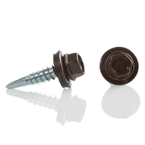 Саморез кровельный RAL8017 5,5х32 металл  50шт шоколадно коричневый Daxmer