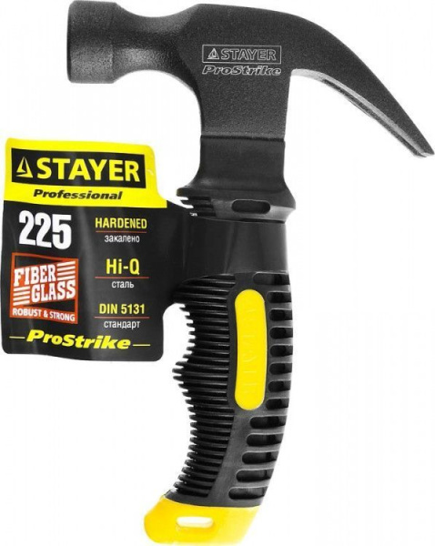 Молоток  225г укороченный фиберглассовая ручка Stayer
